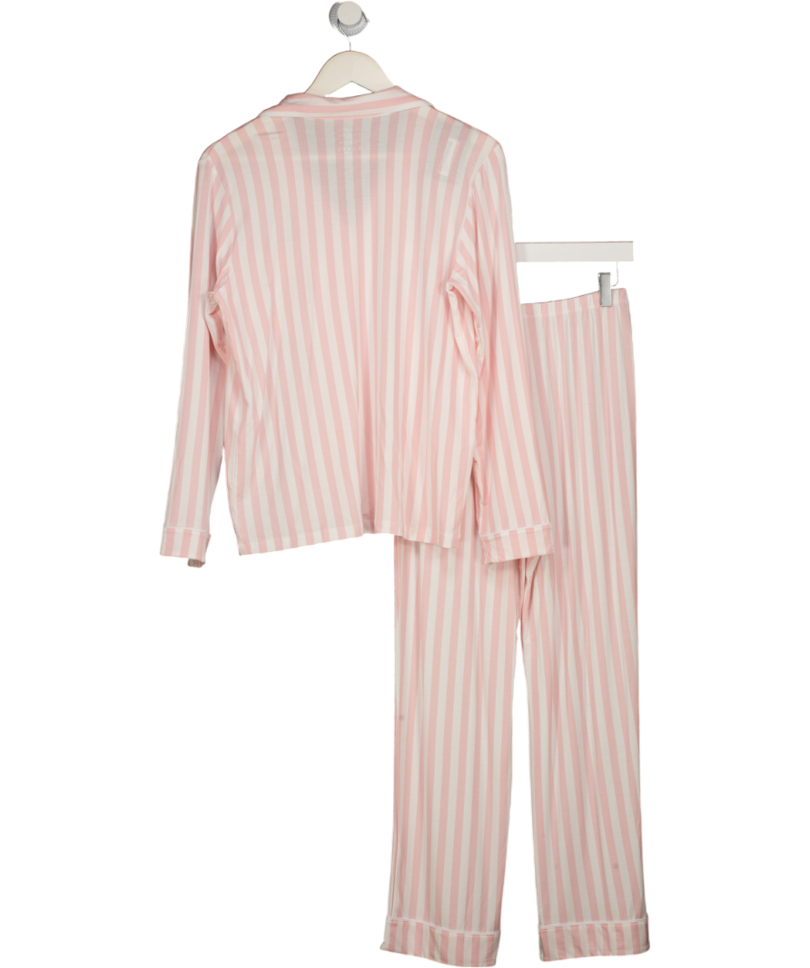 STRIPE & STARE Candy Pink Stripe Long Modal Pyjama Set UK S