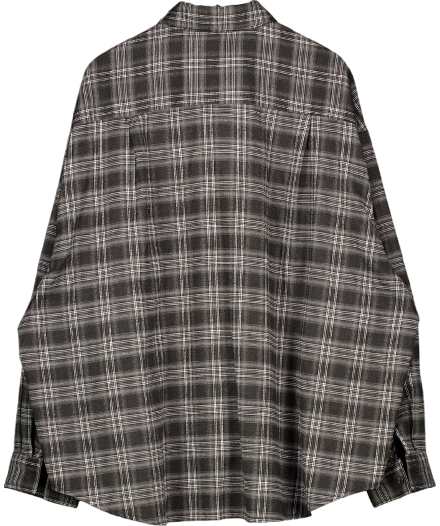 Garments Grey Oversized Flannel Shirt UK L