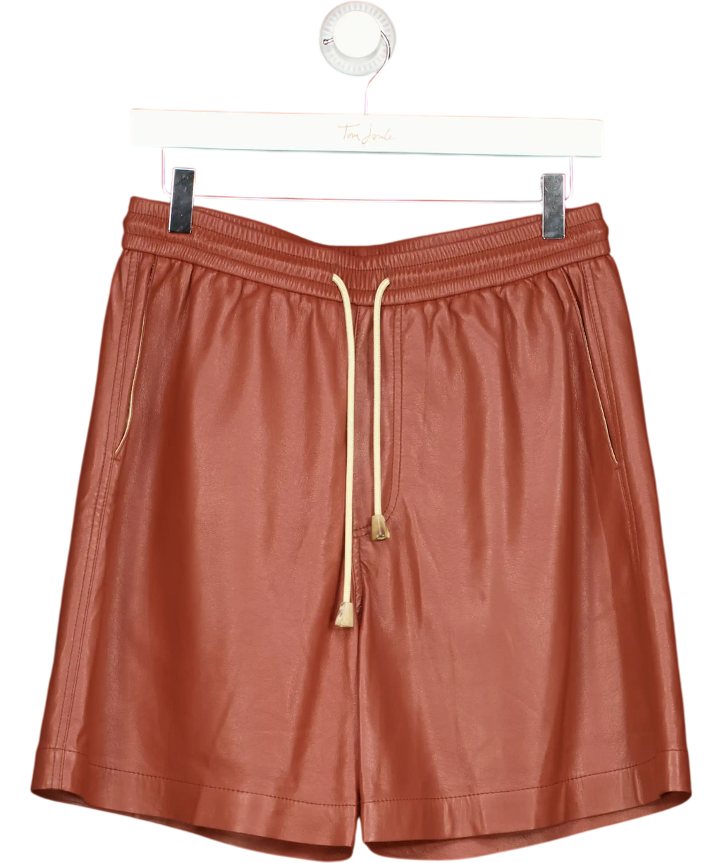Nanushka Brown Leather Shorts UK S