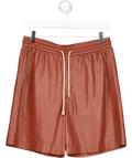 Nanushka Brown Leather Shorts UK S