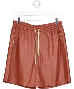 Nanushka  Doxxi Burgundy Vegan Leather Shorts UK S