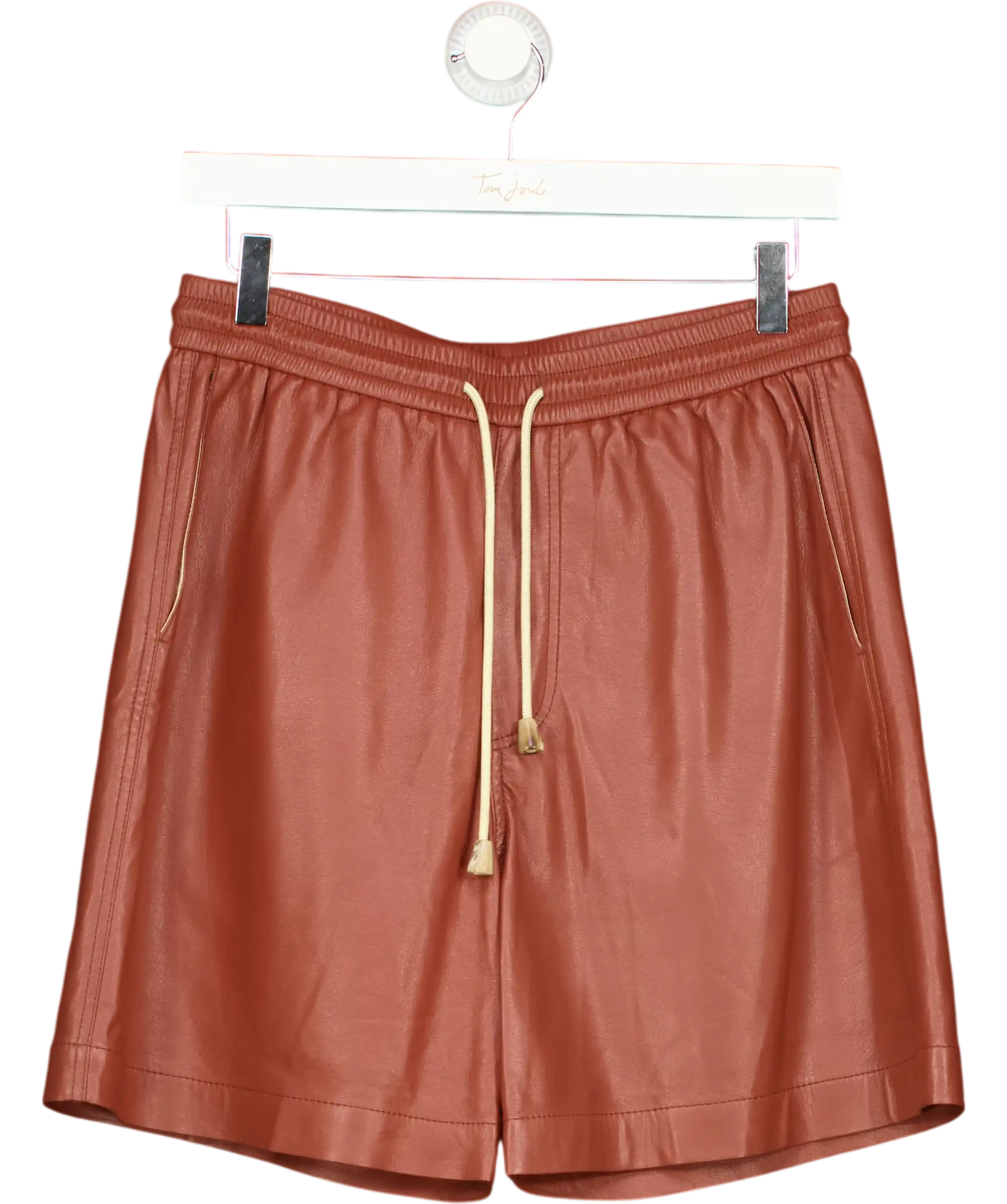 Nanushka Brown Leather Shorts UK S