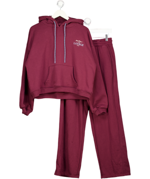 LOUNGE 2-piece Cherry Red Oversized Hoodie & Straight Leg Joggers UK M