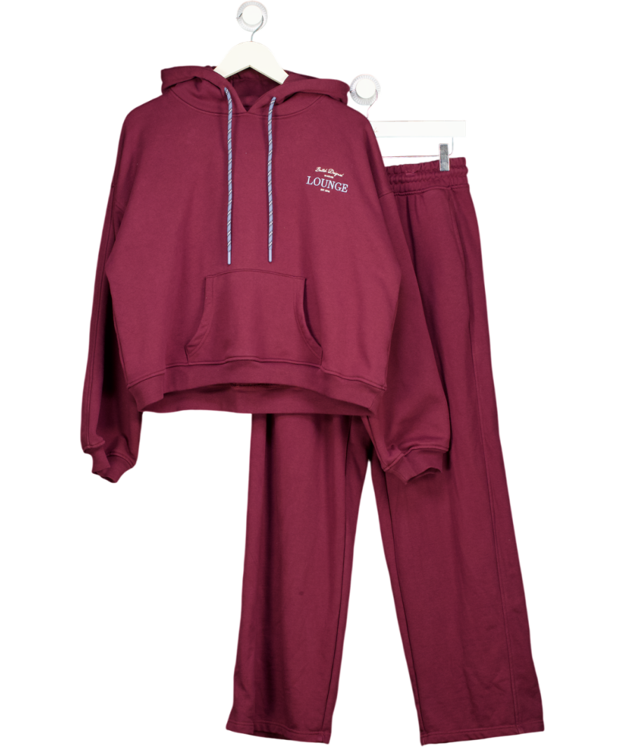 LOUNGE 2-piece Cherry Red Oversized Hoodie & Straight Leg Joggers UK M