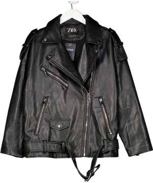 ZARA Black Faux Fur Leather Jackets UK S