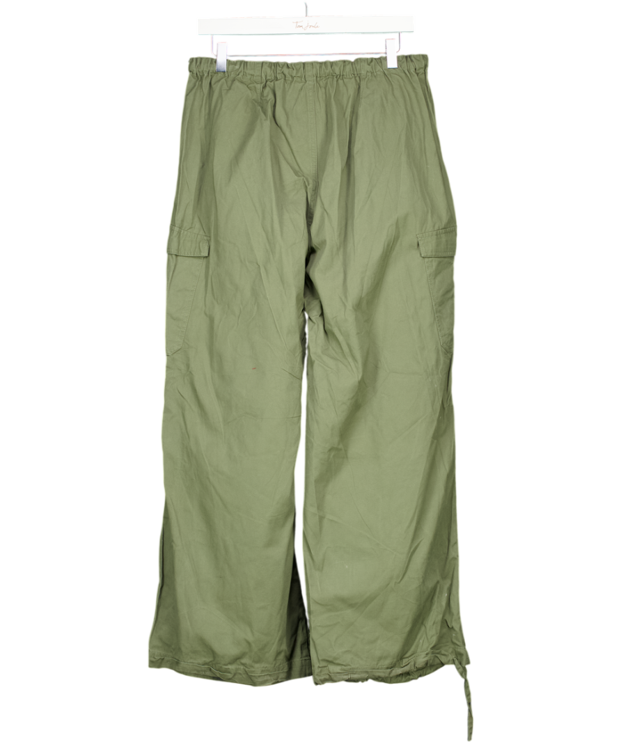 White Fox Parachute Pants Khaki Green UK S