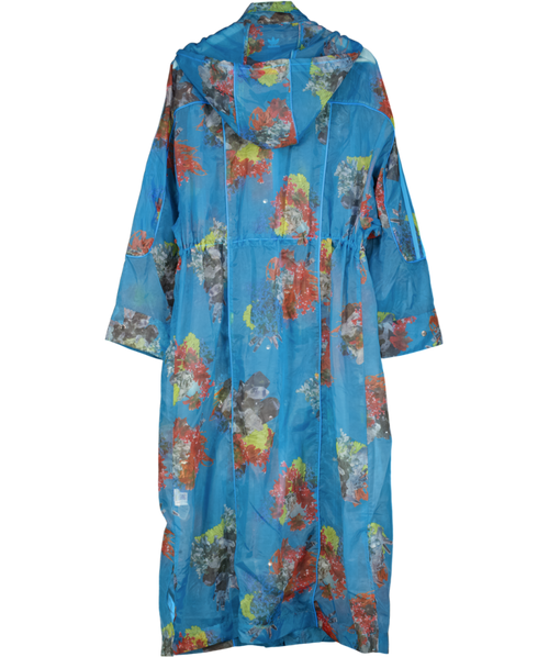ADIDAS X Ivy Park Blue Printed Organza Jacket UK XS