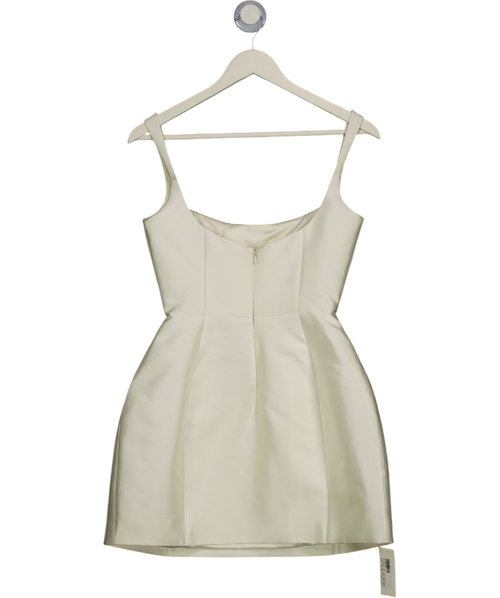 DE LA VALI Cream Lola Satin-twill Mini Dress UK 6