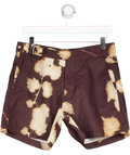 LEWIS JAMES Brown Diego Branch Print Swim Short W30