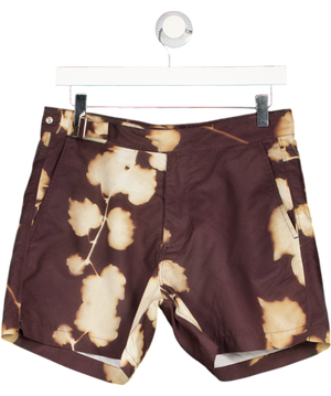 LEWIS JAMES Brown Diego Branch Print Swim Short W30