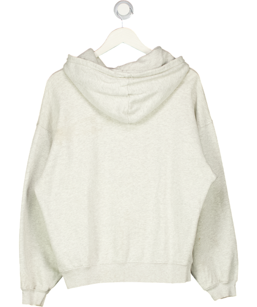 ANINE BING LIight Grey Oversize Sport Logo Sweatshirt Hoodie UK XXS