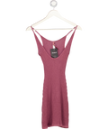 SKIMS Purple Sheer Knit Plunge Mini Dress UK XXS