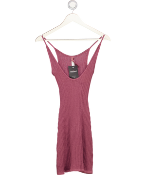 SKIMS Purple Sheer Knit Plunge Mini Dress UK XXS