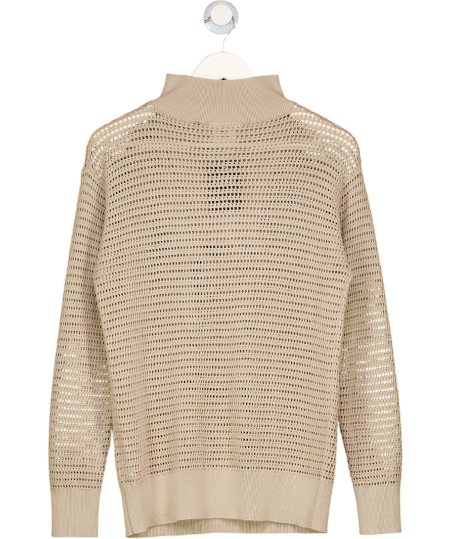 VARLEY Beige Cashmere Stone Billie Half-zip Knit Jumper UK XS
