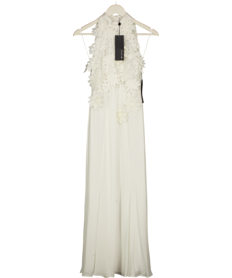MINT VELVET White Floral Textured Maxi Dress UK 6
