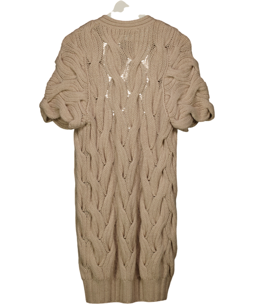 IRISvARNIM Cream Cashmere Cable Knit Short Sleeve Cardigan UK S