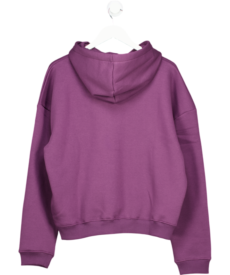 Bo + Tee Purple Embroidered Oversized Hoodie In Plum UK S