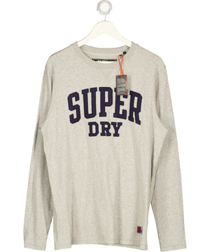SUPERDRY Grey Vintage Athletic Long Sleeve Top UK L