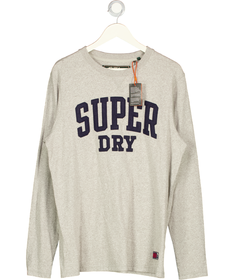 SUPERDRY Grey Vintage Athletic Long Sleeve Top UK L