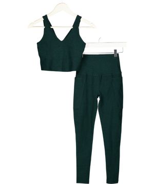 Beyond Yoga 2-piece Green Gym Set - Sports Bra & Leggings UK XS
