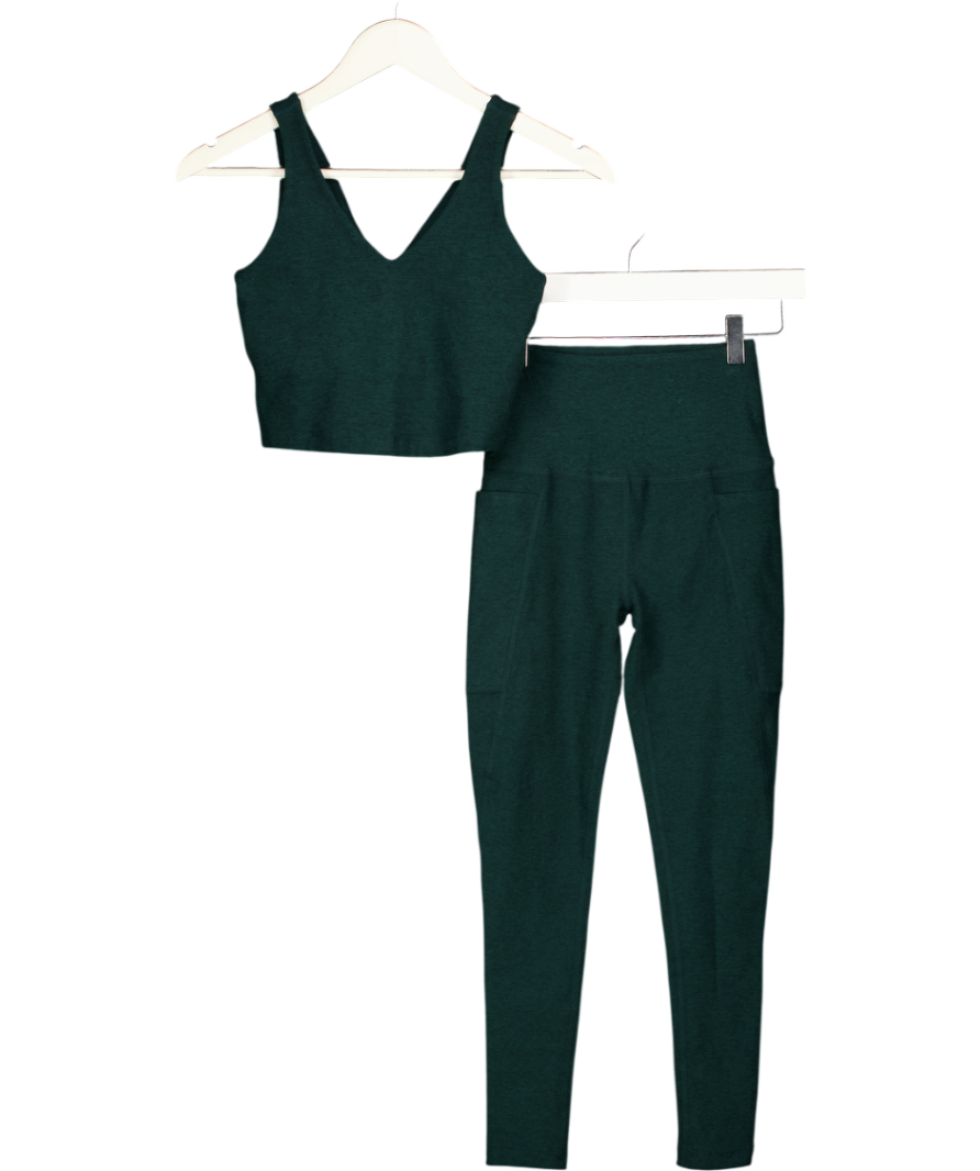 Beyond Yoga 2-piece Green Gym Set - Sports Bra & Leggings UK XS