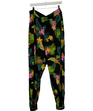 Yours Multicoloured Flower Printed Trousers UK 22