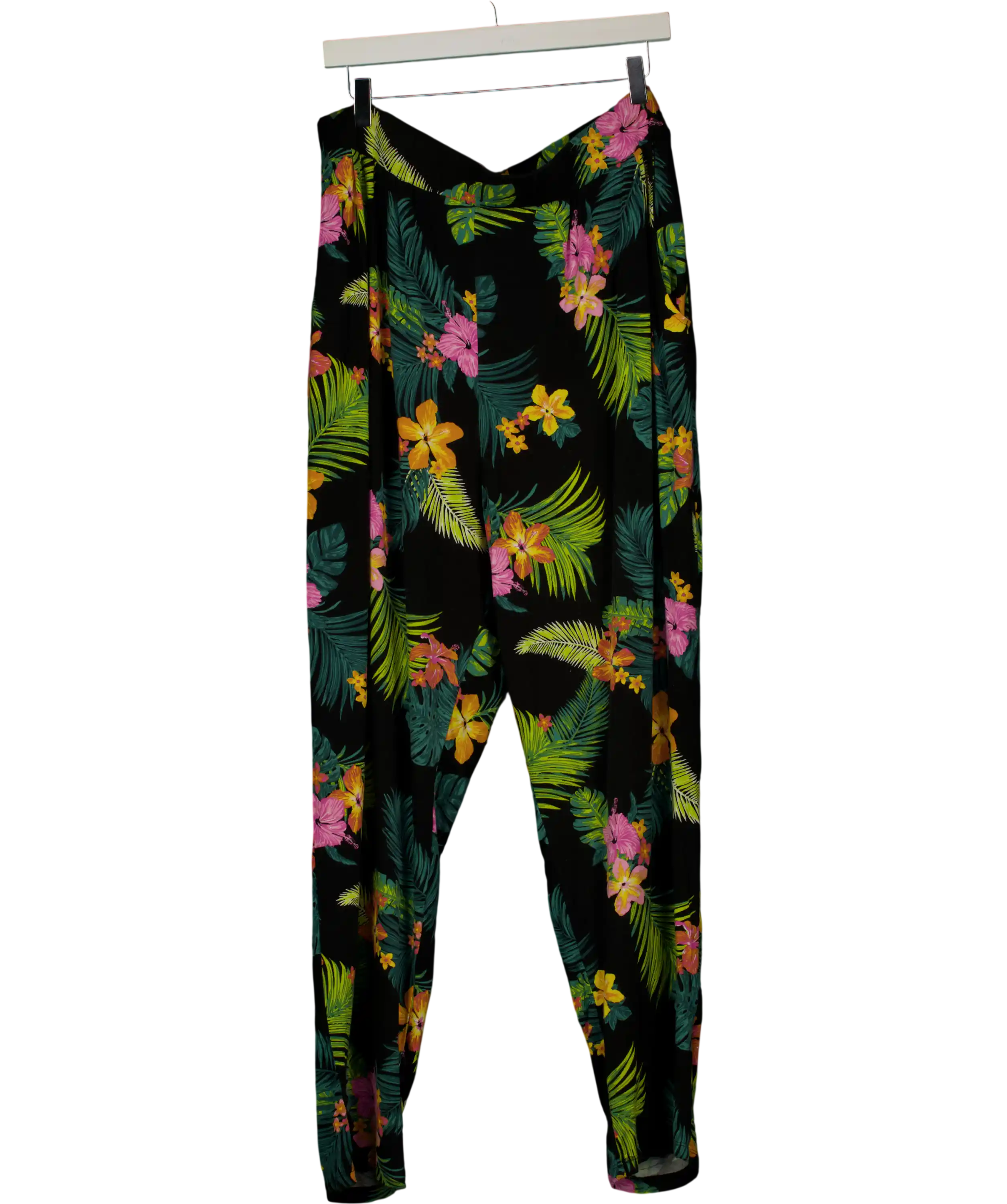 Yours Multicoloured Flower Printed Trousers UK 22