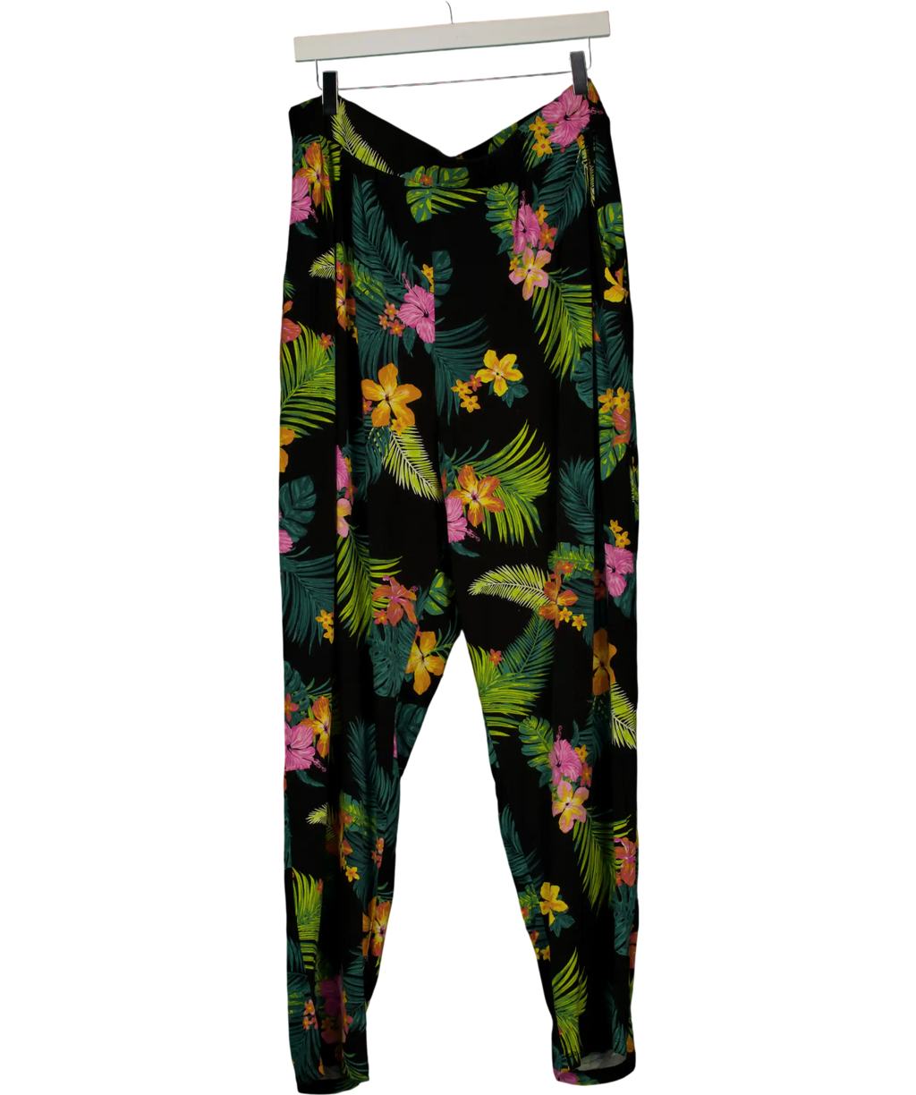 Yours Multicoloured Flower Printed Trousers UK 22