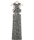 KAREN MILLEN Black & White Print Cut-out Maxi Dress UK 6