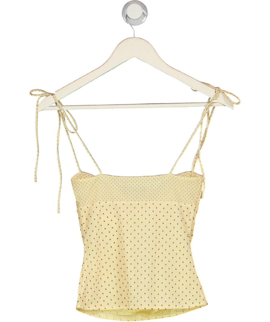 WHITE FOX Cream Crush Mode Top Cream/choc Polka Dot UK XS