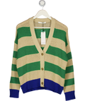 OUI Camel, Green And Blue 100% Cotton Knit Cardigan Fr38 UK 10