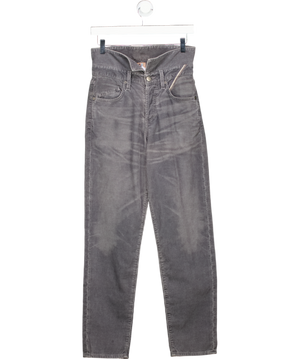 Jean Atelier Grey Corduroy Straight Leg Fold Over Trousers W25