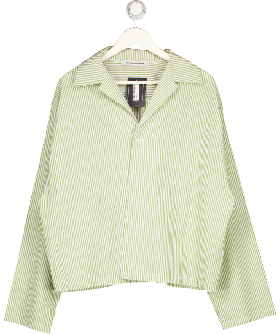 GLORYDAYS White / Green Stripe One Button Shirt UK L