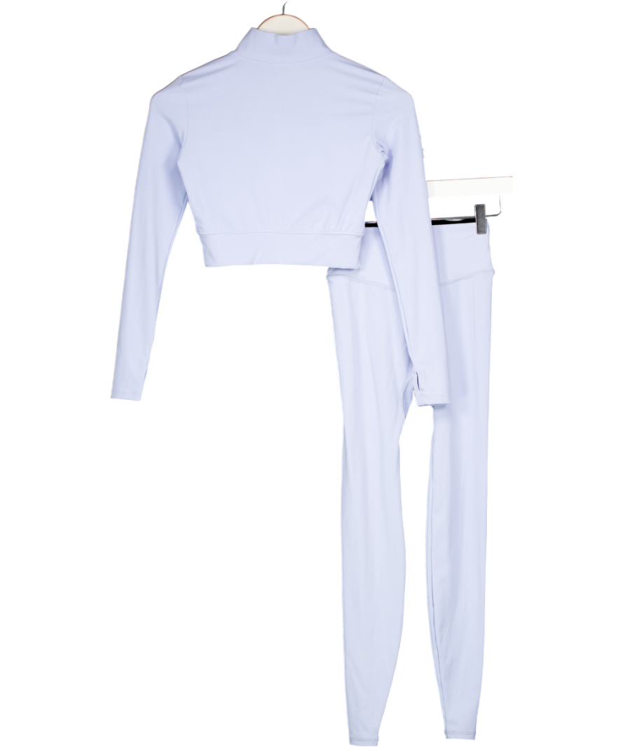 NKD Apparel Blue Cropped Long Sleeve Quarter Zip (xs) And Leggings Set UK S