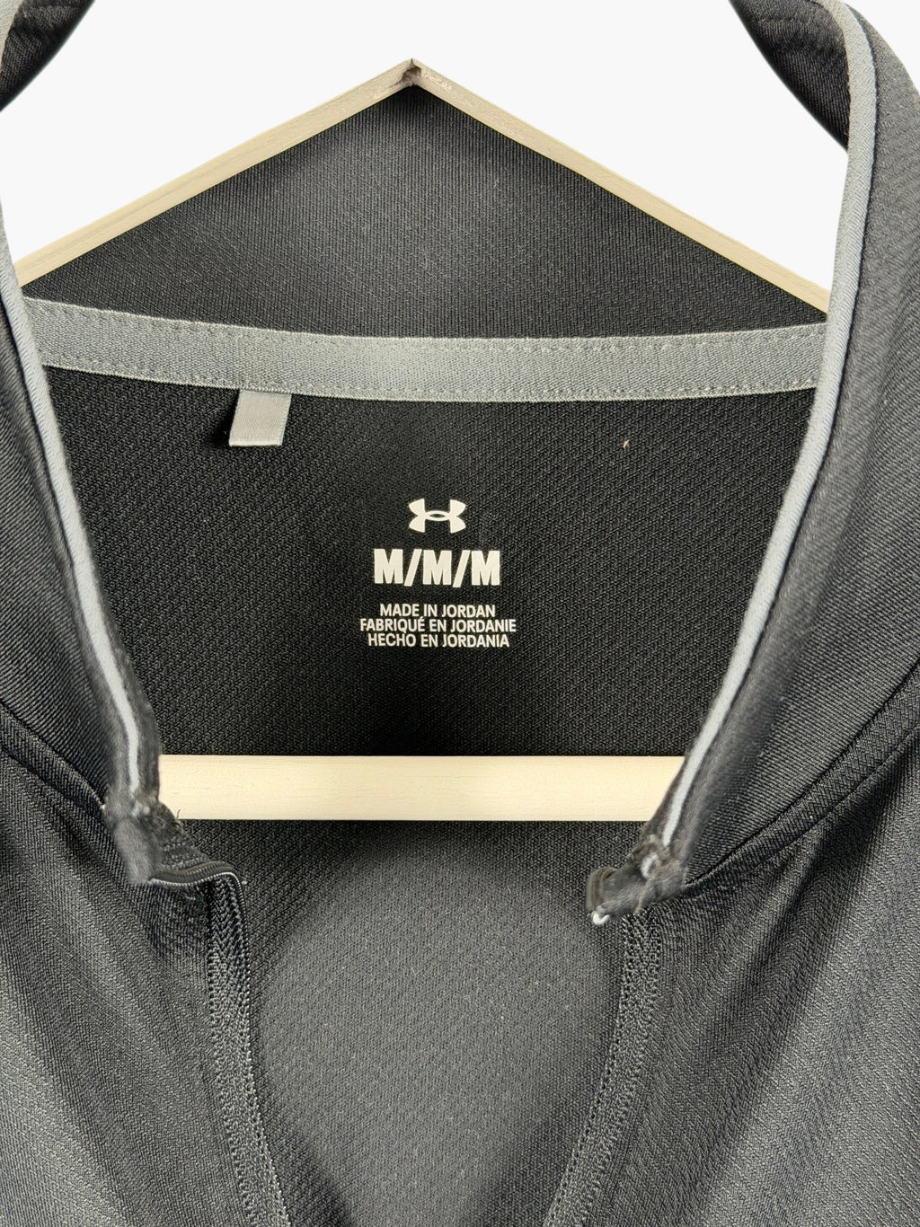 UNDER ARMOUR Black 1/4 Zip Long Sleeve Sports Top UK M
