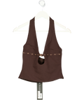 WHITE FOX Firestorm Halter Top - Chocolate Brown UK XS