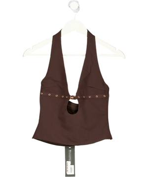 WHITE FOX Firestorm Halter Top - Chocolate Brown UK XS