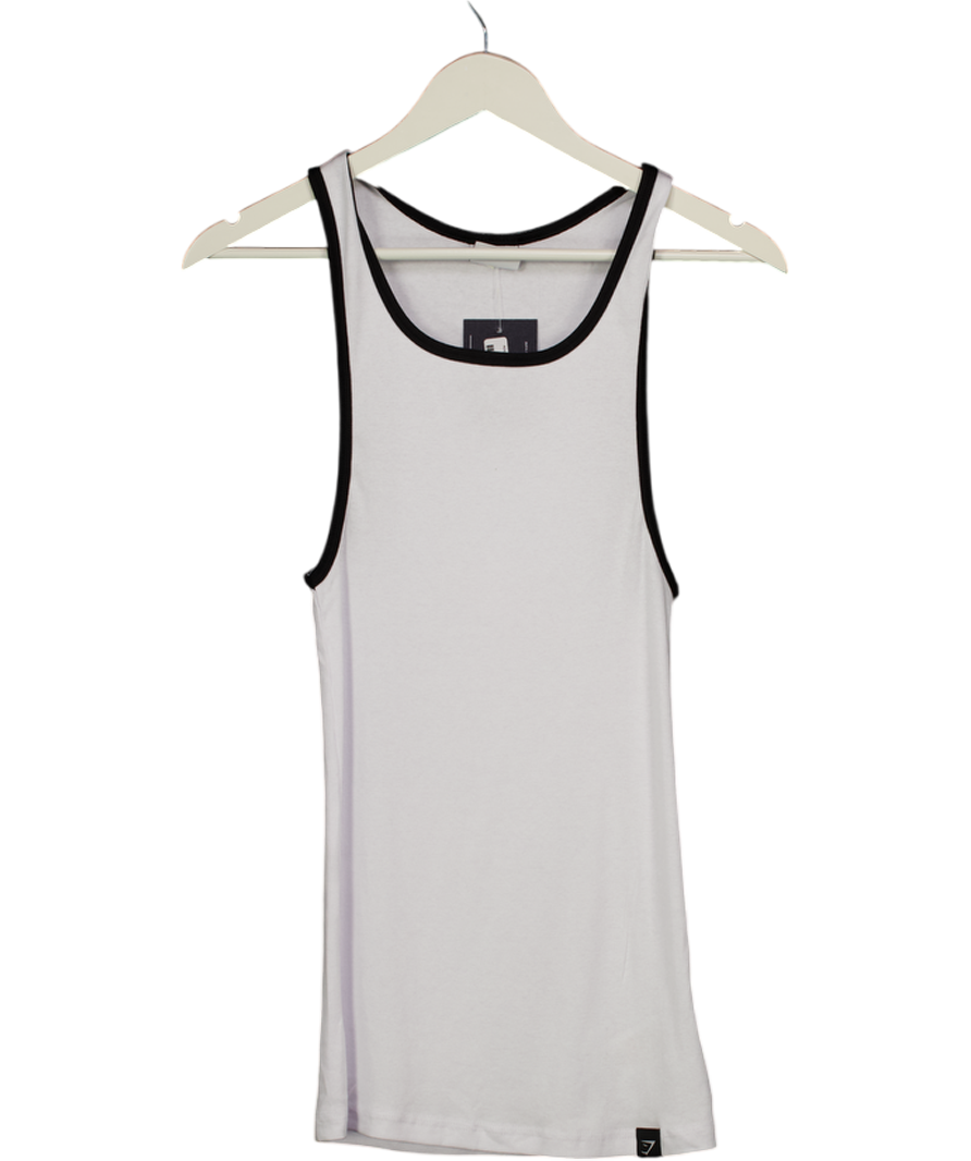 gymshark White Ribbed Tank UK M