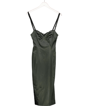D&G Black Satin Lace Trimmed Midi Pencil Dress It42 UK 10