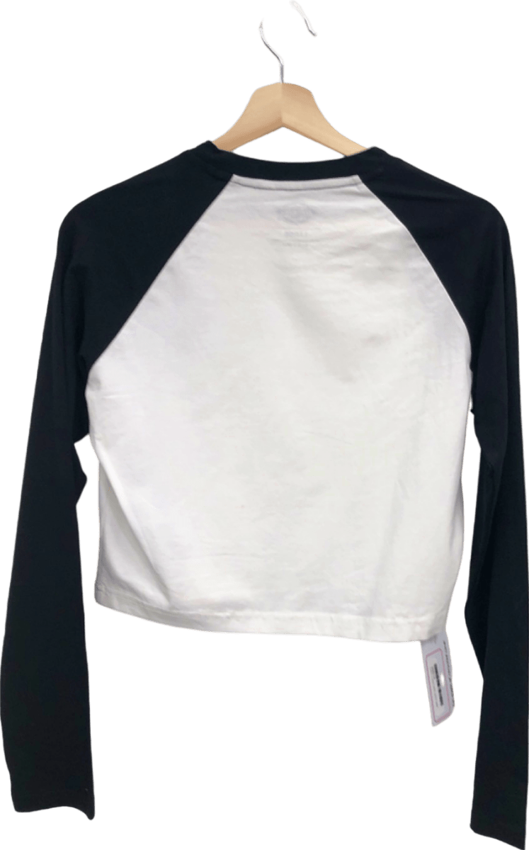 Dickies Black/White Sodaville Long Sleeve Crop Tee Large - Reliked