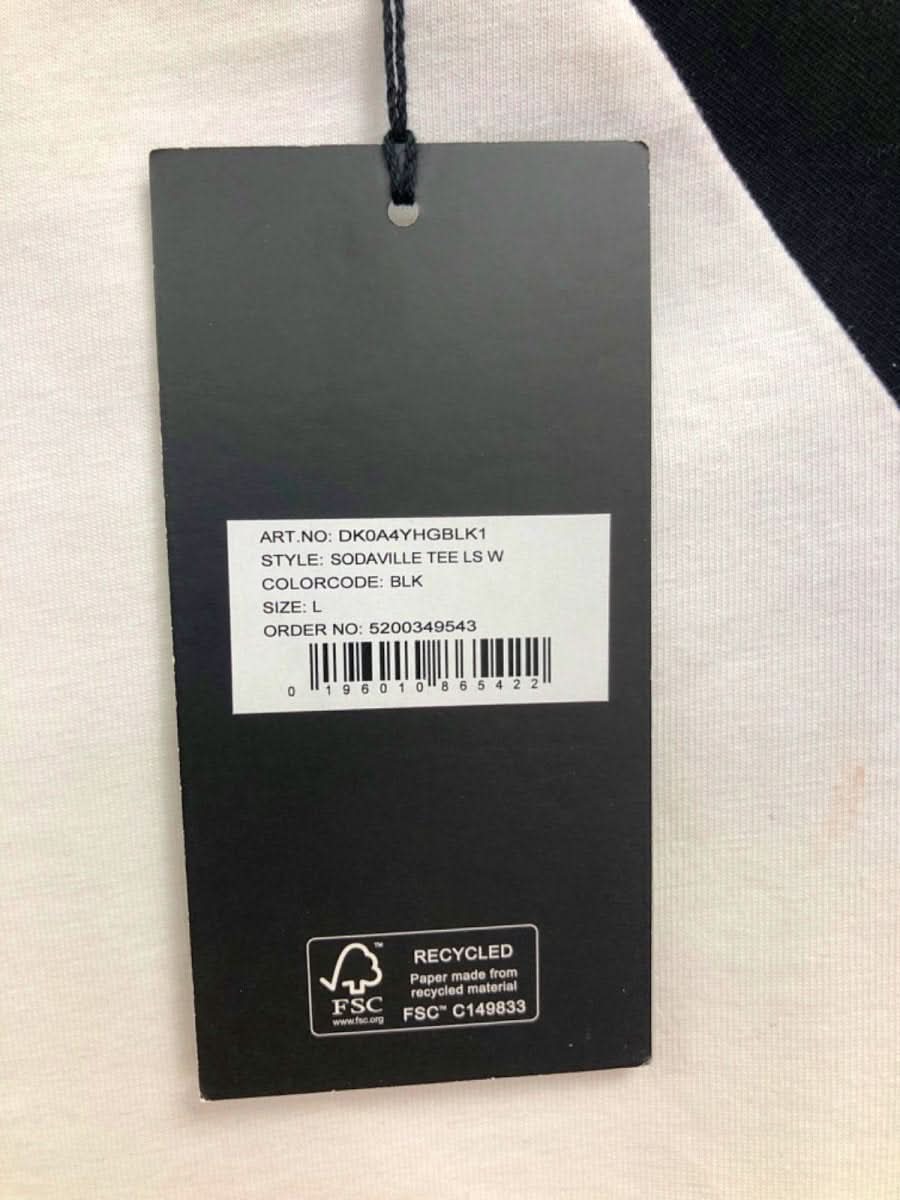 Dickies Black/White Sodaville Long Sleeve Crop Tee Large - Reliked