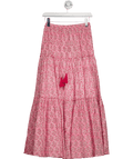 Dilli grey Pink Floral Maxi Skirt UK S - Reliked