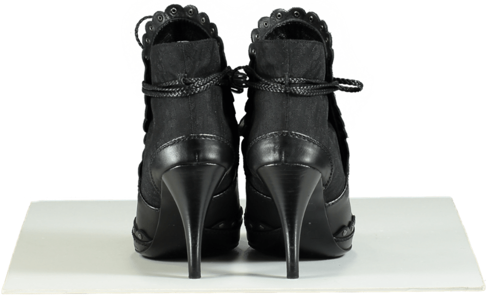 Dior Black Ankle Boots with D - Buckle Detail UK 4 EU 37 - Reliked