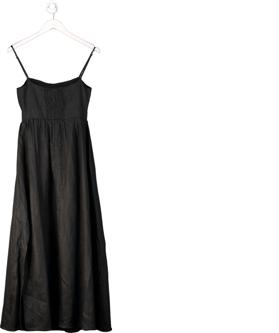 DISSH Black Linen Midi Dress UK 8 - Reliked