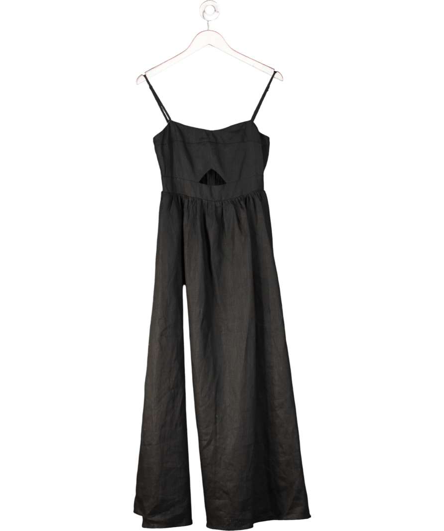 DISSH Black Linen Midi Dress UK 8 - Reliked