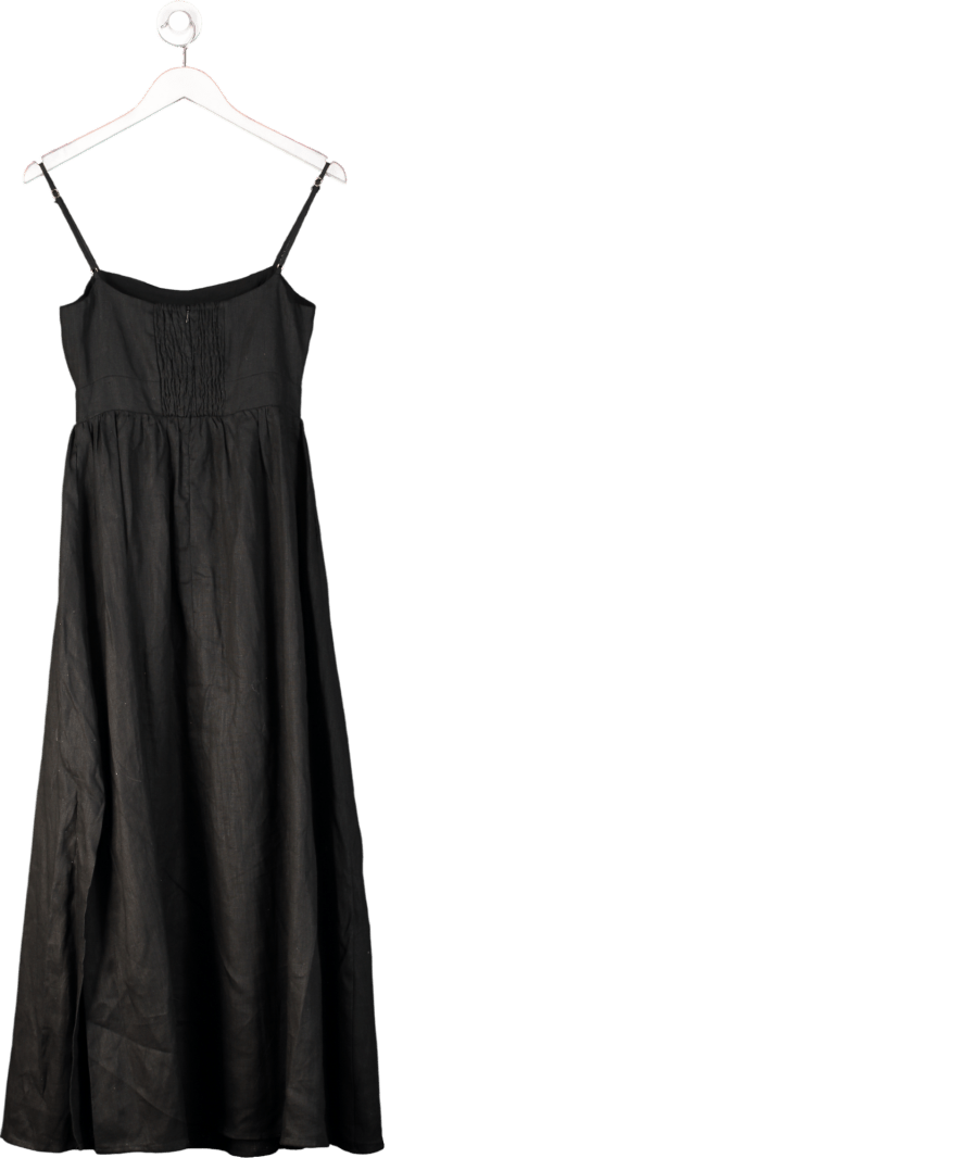 DISSH Black Linen Midi Dress UK 8 - Reliked