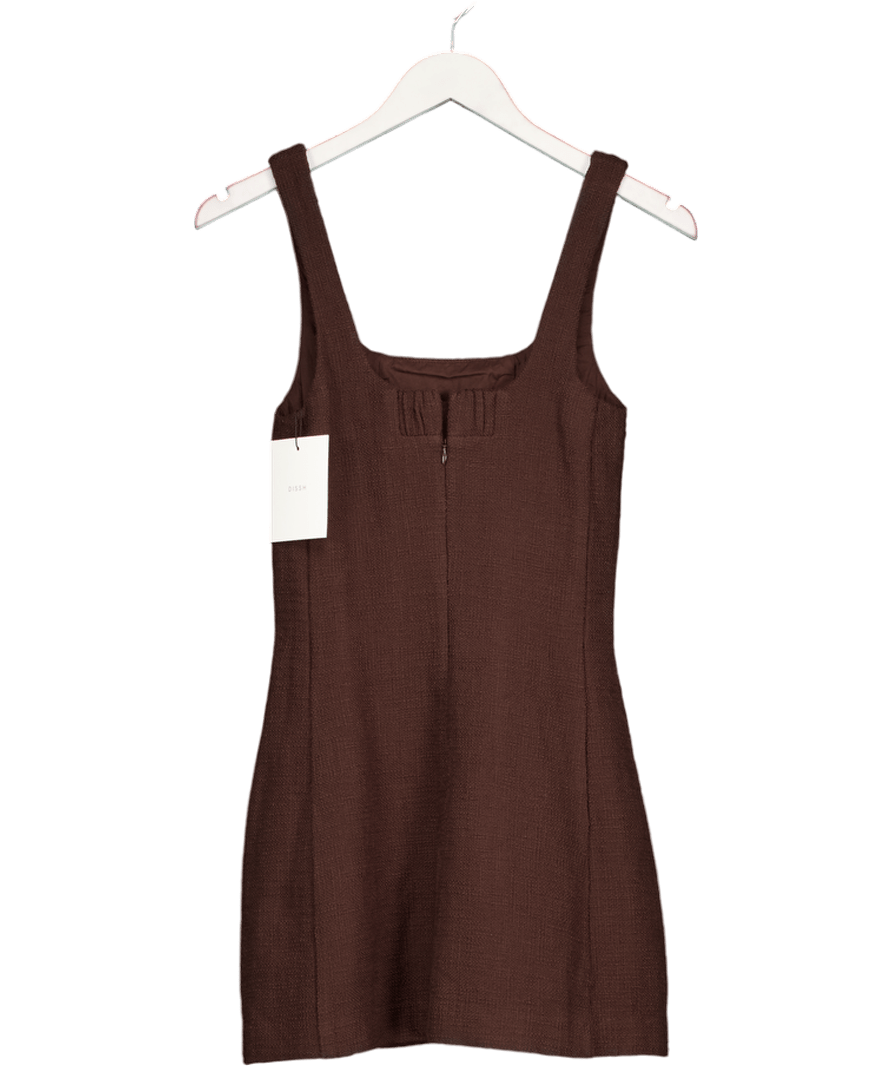 DISSH Brown Nieve Chocolate Sleeveless Mini Dress UK 6 - Reliked