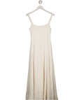 DISSH Cream Canne Sleeveless Linen - blend Midi Dress UK 8 - Reliked