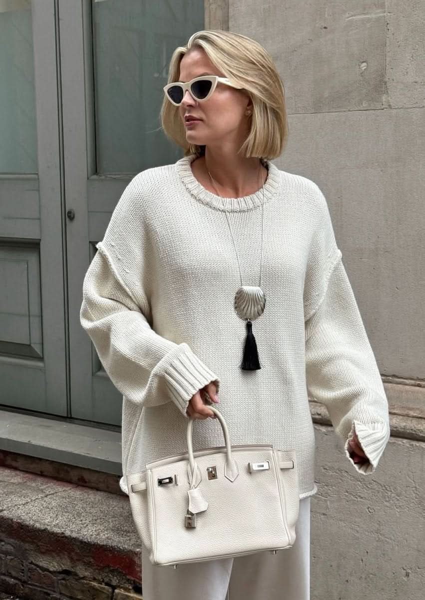 DISSH Cream Roy Oversized Longline Knit Jumper UK M - Reliked
