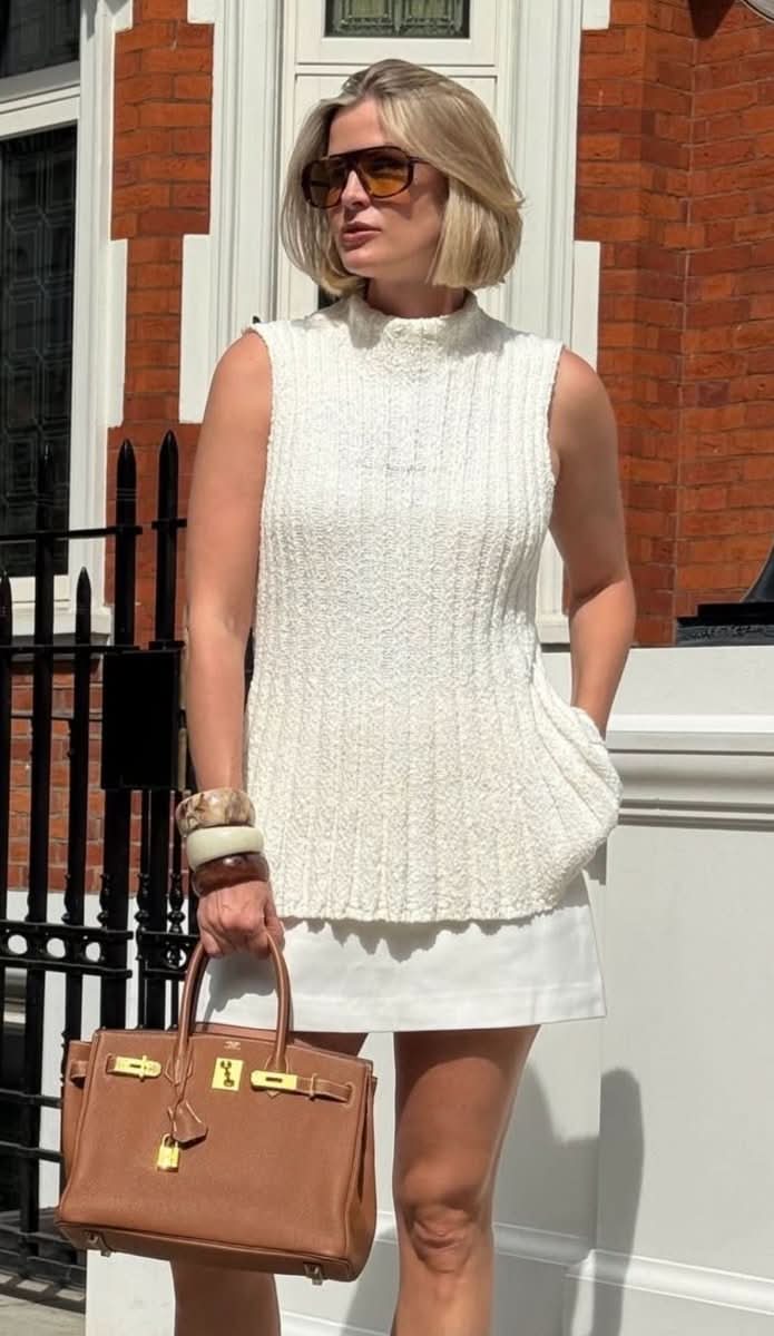 DISSH Cream Textured Cotton Knit Top UK M - Reliked